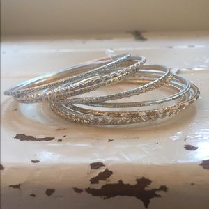 NEW Silver & Gold Bangle Set